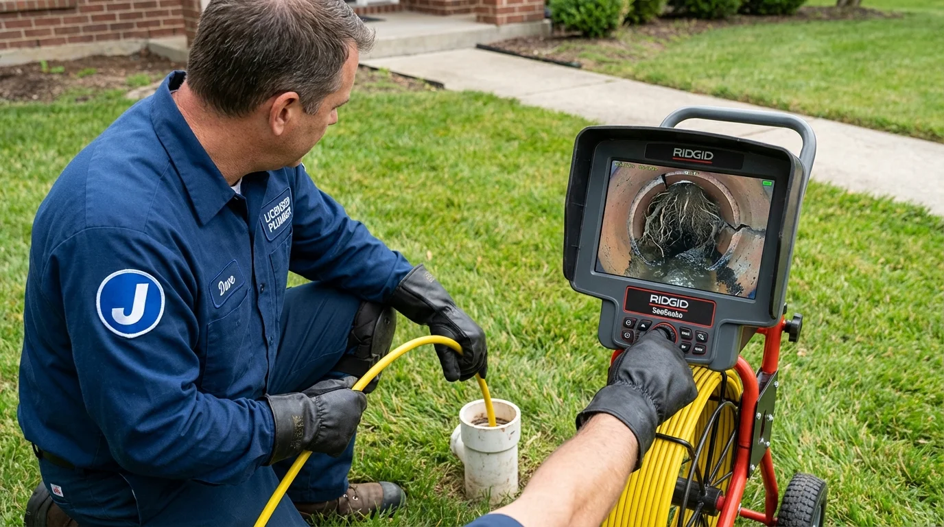 Sewer camera inspection being performed by Johns Plumbing LLC in Lost Hills